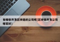 有哪些开发区块链的公司呢[区块链开发公司哪家好]